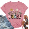 Nurse Shirts Women Wildflowers School Tee Tops Nurse Life Short