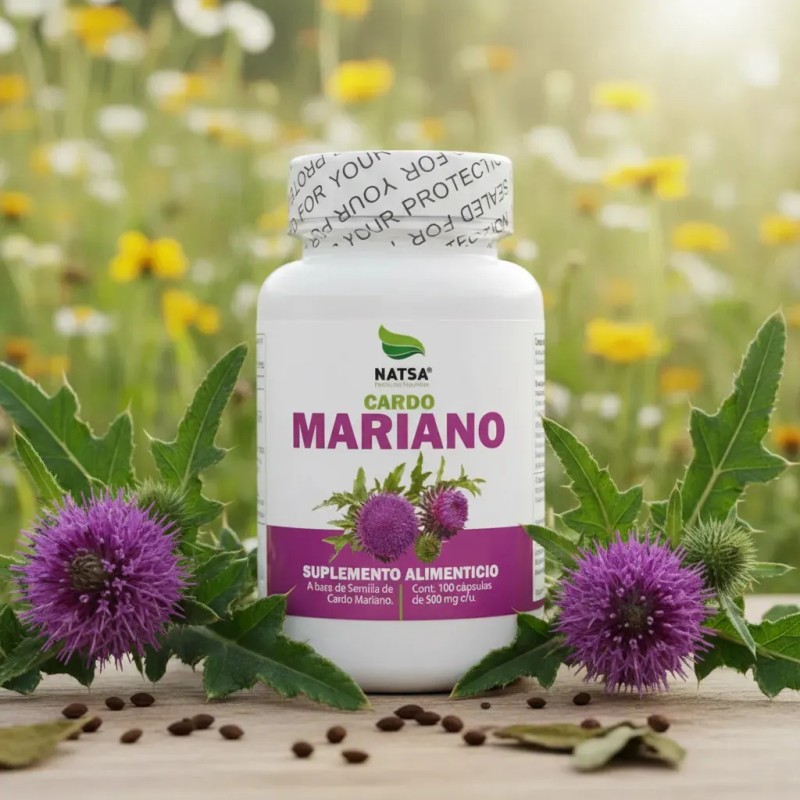 Cardo Mariano 100 Cápsulas Silimarina Potentes Propiedades Hepatoprotectoras Desintoxica Regenera