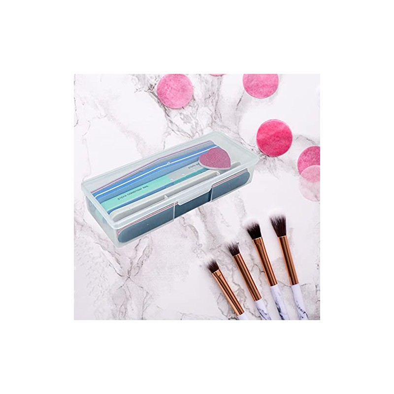 Clear Nail Tool Storage Box with Labels - 12 Piece