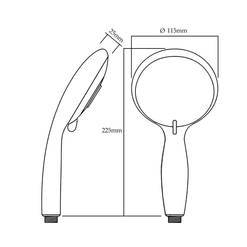 ECOSPA Large 5 Mode Universal Shower Handset in Chrome
