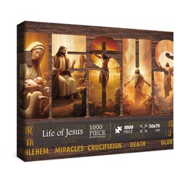 Christian Puzzles for Adults 1000 Pieces, Jesus Christ Puzzle Jigsaw Puzzles Easter, Religious Spiritual Bible Puzzle as Family Decor