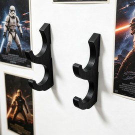 KOYILTD Lightsaber Wall Mount Black Wooden Sword Holder with Display Shelf