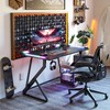 TIQLAB Gaming Desk with LED Lights, 40 Inch Computer Desk