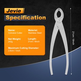 8 inch Concave Cutter, Stainless Steel Cutter for Bonsai & Gardening Pruning, Supplied By Jevie (Circular)
