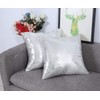 Eternal Beauty Silver 2 PCS Square Sequin Cushion Covers 18