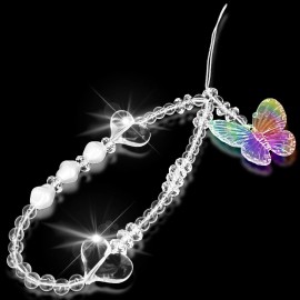 For Universal Inspirational Lightweight Rainbow Gradient Butterfly Phone Chain for Phones Bags