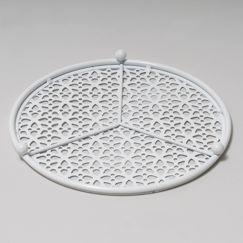 Pearl Metal Steel Lace Round Pot Trivet HB-3278 White, 7.5
