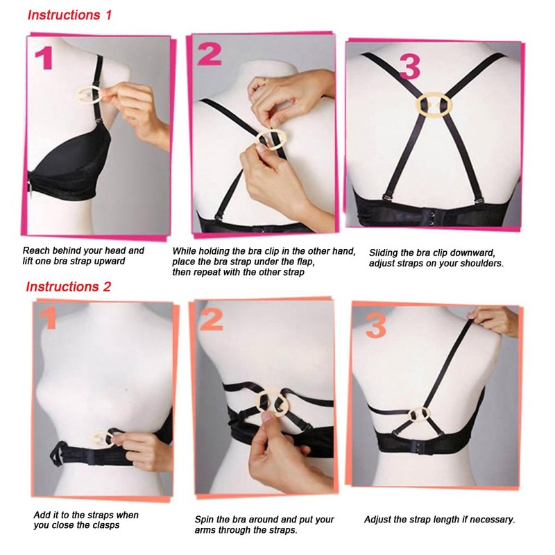 DoHope 9pcs Cleavage Control Bra Strap Clips Converter Hide Bra