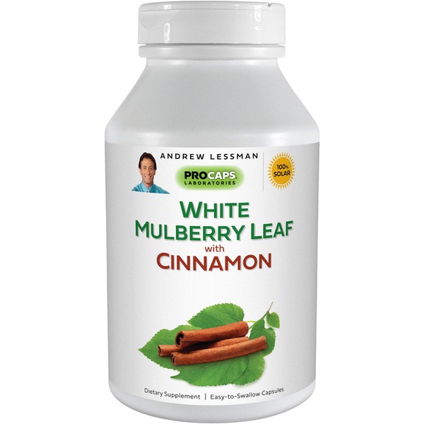 ANDREW LESSMAN White Mulberry Leaf with Cinnamon 30 Capsules - Standardized White Mulberry Leaf with Cinnamon Bark Extract.