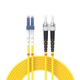 Buacoz 15Meters 50ft LC/UPC-ST/UPC Single-Mode Fiber Optic Cable LC to ST OS2 Jumper Optical Patch Cord Duplex 9/125um Yellow
