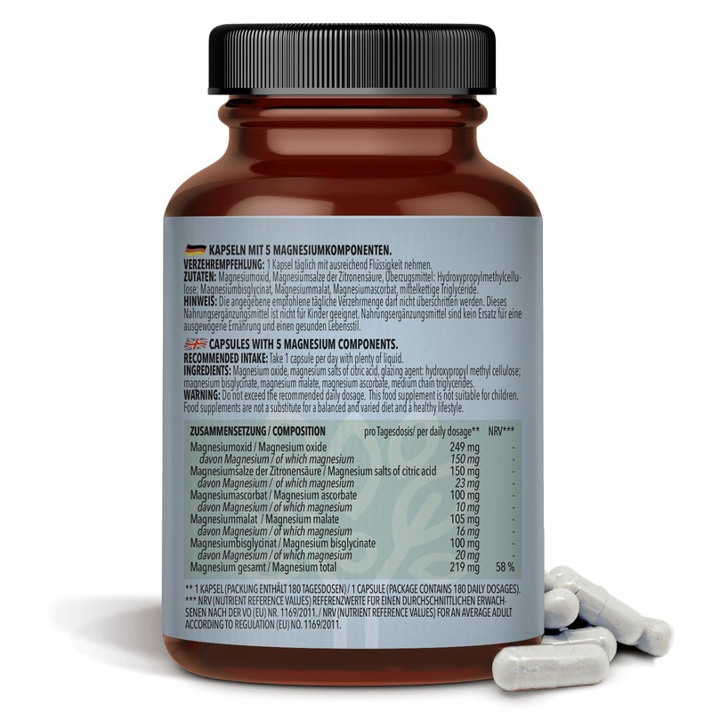 Bodylab24 Magnesium Komplex 180 Kapseln,