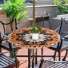 KNEMI Outdoor Round Tablecloth with Umbrella Hole, Mandala Patio Table