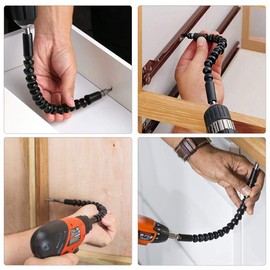 Extensión flexible para brocas, vástago hexagonal de 1/4 "Destornillador de 11,6 pulgadas Extensión flexible del zócalo con punta de eje de transmisión de conexión rápida magnética