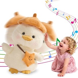 Pato de peluche parlante con función de interrogación, bailando y cantando 8 canciones infantiles inglesas, regalo de juguete suave para niños y niñas de 0 a 3 años