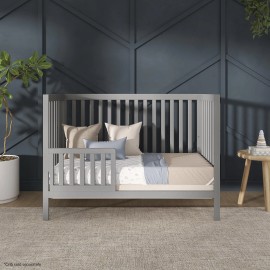 Dream On Me Convertible Crib Guard Rail Cool Grey Toddler Bed Safety Rail