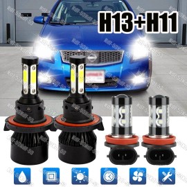 Unbranded For Nissan Sentra Sedan 2.0L 2.5L 2004-2012 Combo LED Headlight Fog Light Bulbs