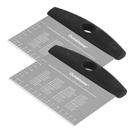 Ourokhome Dough Pastry Bench Cutter Scraper, Stainless Steel Pizza Cutter for Kitchen Baking, Dishwasher Safe, Anti-Wear Laser-Engraved Measuring Scale and Conversion Chart, 2 Pack, Black