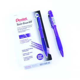 Pentel Twist-Erase GT, 0.7mm, Mechanical Pencil Transparent Violet, Box of 12 (QE207V)