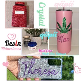 qiipii 10000PCS 2mm Brown Crystal Resin Rhinestones for Crafting Flatback SS6 Brown Coffee Stones Bulk Dark Coffee Diamonds Crystals Gems Charms for Nails Face Eyes Makeup Tumblers Bottles DIY Crafts