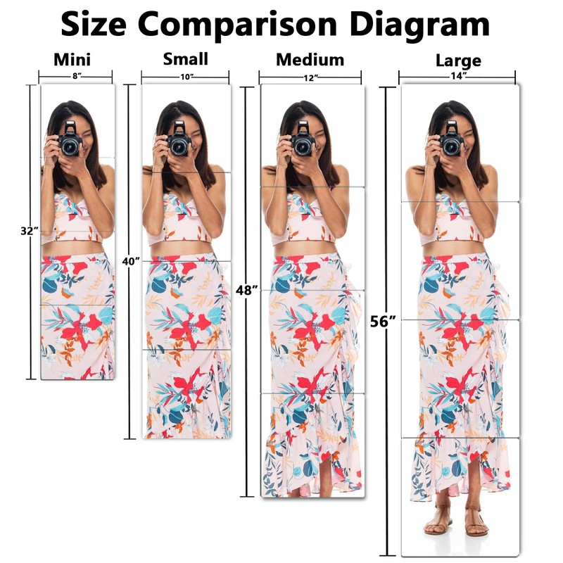 Unbreakable Full Length Wall Mirror,The Door Mirror,4Pack 13.5''x12'',Acrylic Mirror Kids,Shatterproof
