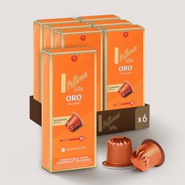Vittoria Coffee 100% Arabica Oro Nespresso Compatible Aluminium Capsules 52g (6 Packs x 10 Pods)