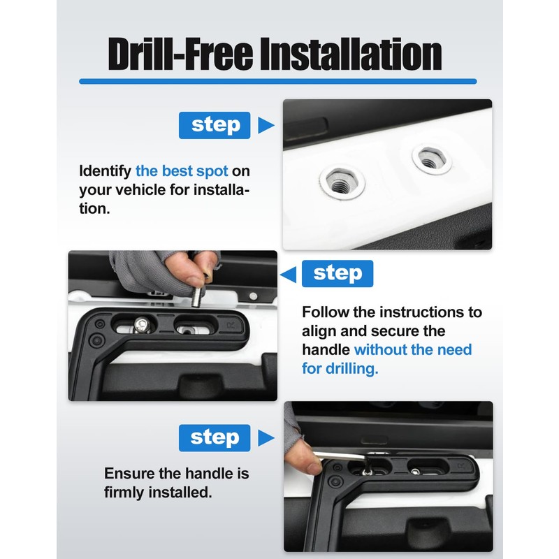 AMWMORV 2 Pack Roll Bar Grab Handles for Ford Bronco