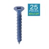 IMScrews 1/4" x 1-3/4" Blue Flat Head Concrete Screws for