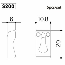 GOTOH NEW (6) Gotoh S200 SOLID BRASS Saddles 10.8mm for 510T Tremolos - BLACK