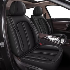 DISUTOGO 2 Front Car Seat Covers Fit for Acura TSX 2009-2014: Waterproof Faux Leather Car Seat Covers Automotive Seat Cushion Protector (2 Seats, Black)