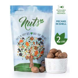NUTS U.S. - Pecans In shell | Whole, Raw and Unsalted | No Added Flavor or Color | Fresh Buttery Taste and Easy to Crack | Natural Unshelled Pecans Packed in Resealable Bags!!! (2 LBS)