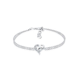 Elli Bracelet Women Heart Symbol Love with Crystals in 925 Sterling Silver