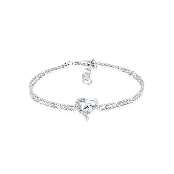 Elli Bracelet Women Heart Symbol Love with Crystals in 925