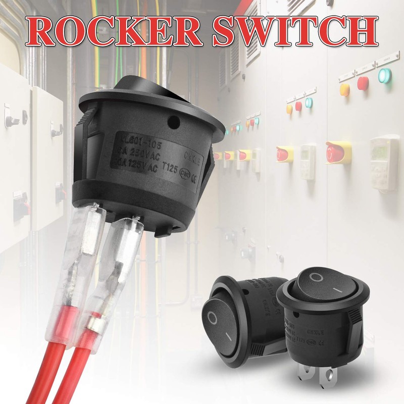 Rocker Switch 5A 250V/10A 125V DIY Waterproof Self-Locking On/Off 3