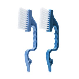 Slick- Window Track Cleaning Brush, 2 Pack, Blue Ergonomic Handle, Built-in Scraper, Multipurpose, Window Track Cleaning Tools