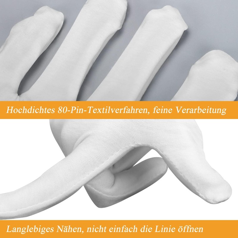 10 Pairs Cotton Gloves for Eczema, White Cotton Eczema Gloves