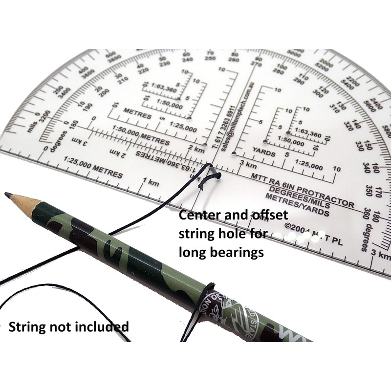 MTT PL RA 6IN Protractor with Degrees and mils, Graduated
