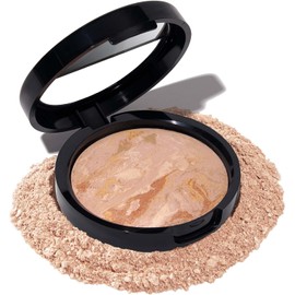 LAURA GELLER NEW YORK Award-Winning Baked Balance-n-Brighten Color Correcting Powder Foundation – Fair Shade, Buildable Light to Medium Coverage, Demi-Matte Natural Finish, Weightless and Long-Lasting