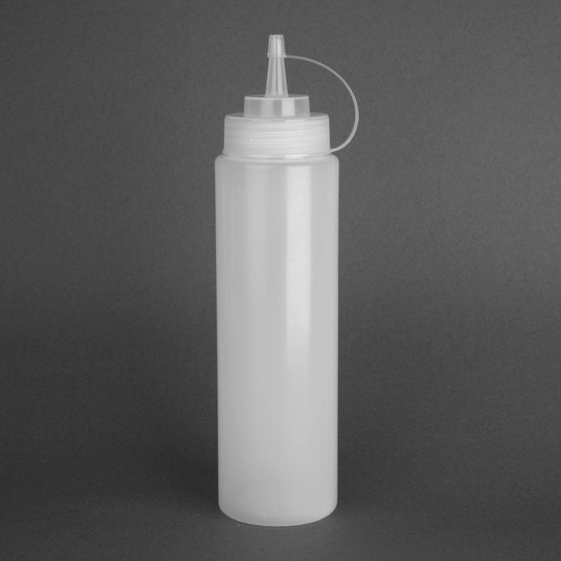 Vogue Clear Squeeze Sauce Bottle with Nozzle Cap 680 ml/24