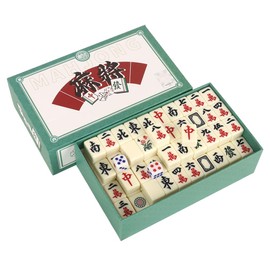 YANGUN Mini Mahjong Set, Mini Majong, 144 Tiles Chinese Traditional Mahjong Set with Carrying Travel Case, Mahjong Set Portable with 2 Dice,Classic Mahjong Game Set for Family Leisure Time Travel Game