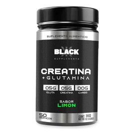 Black Creatina  Glutamina 1 Kg 50 Servicios