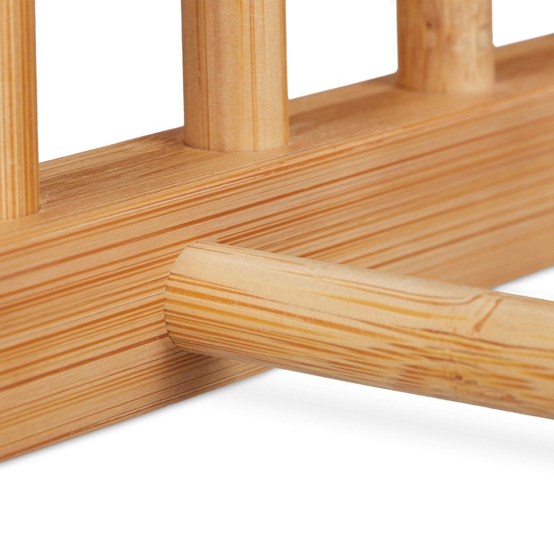 Relaxdays Bamboo Dish Drainer Oblong & Modern Motorhome Plate Holder