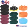 Cahuczlhoz 4Inch 14pcs Car Buffing Pads Polishing for Drill Sponge