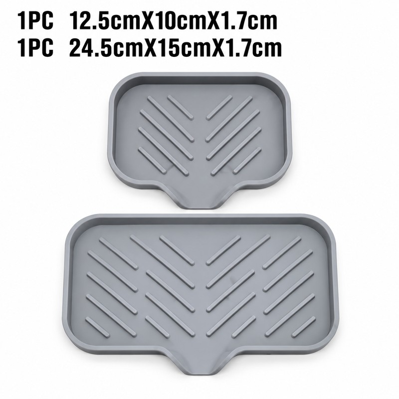Kitchen Sink Silicone Tray for Soap and Sponge Storage –