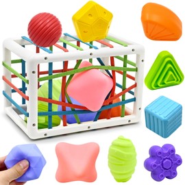 Montessori Baby Toy from 1 Year, Motor Skills Toy, Fine Motor Skills, Preschool Learning Gift, 9 Pieces, Colourful Shape Sorter for Toddlers, Girls, Boys, 1, 2, 3 Years Old