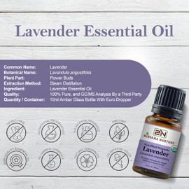 Nirvana Nurture Lavender Essential Oil USDA Certified Organic 100% Pure Premium Therapeutic Grade, Undiluted - Aromatherapy Diffuser for Calm and Relaxation, Skin Care, Hair Care