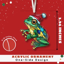 Frog Ornament Christmas - Frog Ornament, Frog Christmas Ornament - Frog Ornaments for Christmas Tree - Frog Gifts for Christmas - Frog Lovers Gifts for Women - Acrylic Frog Christmas Ornament 2024