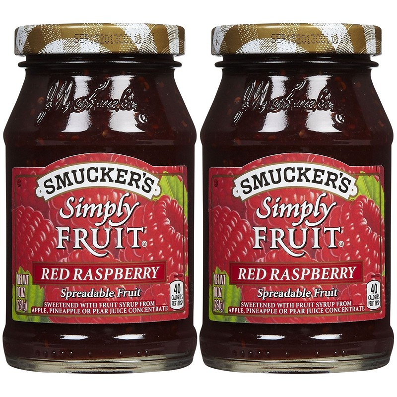 Smucker's Simply Fruit Raspberry Spread, 10 oz, 2 pk
