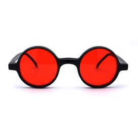 Wizard Hippie Pimp Color Lens Round Circle Lens Sunglasses Red