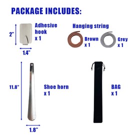 Unikstep 1 bocina de metal para zapatos, de acero inoxidable, con mango largo, para personas mayores, hombres, mujeres y niños