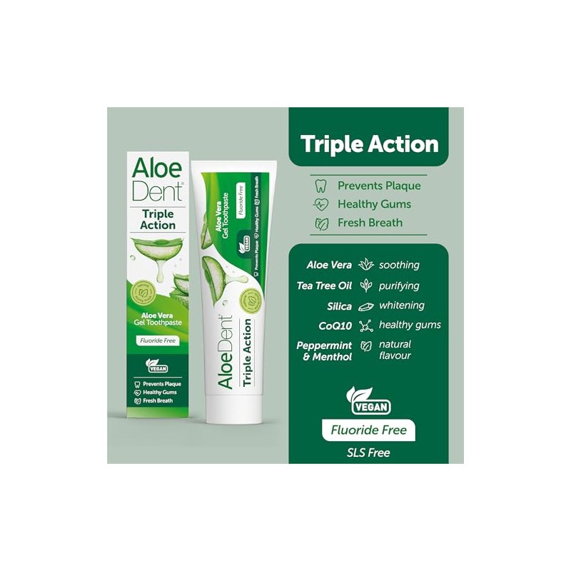 Optima Aloe Vera Dent Triple Action Toothpaste Tube (100ml) by